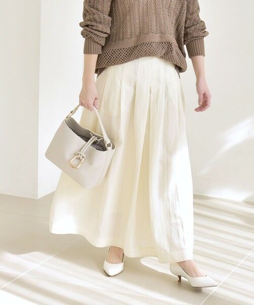 SHIPS / シップス ロング・マキシ丈スカート | 《予約》quaranciel:〈洗濯機可能〉ナイロン ステッチ タック フレア スカート | 詳細6