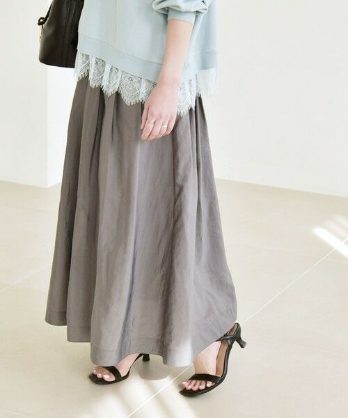 SHIPS / シップス ロング・マキシ丈スカート | 《予約》quaranciel:〈洗濯機可能〉ナイロン ステッチ タック フレア スカート | 詳細12