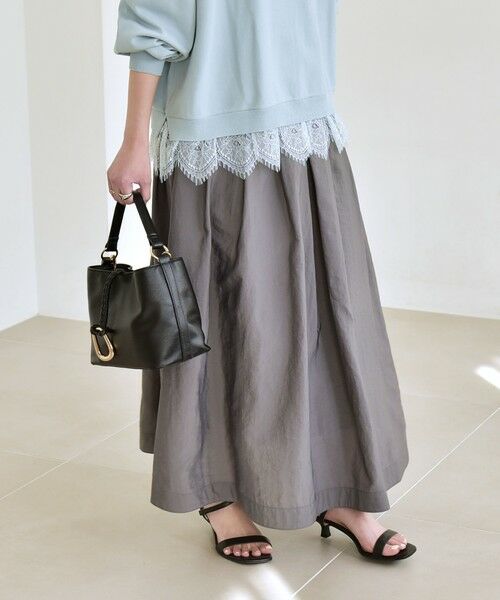 SHIPS / シップス ロング・マキシ丈スカート | 《予約》quaranciel:〈洗濯機可能〉ナイロン ステッチ タック フレア スカート | 詳細9