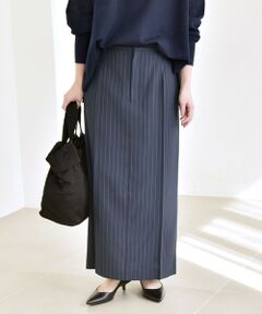 SHIPS / シップス ロング・マキシ丈スカート | 《予約》quaranciel :〈洗濯機可能〉ベルト デザイン Iライン ロング スカート