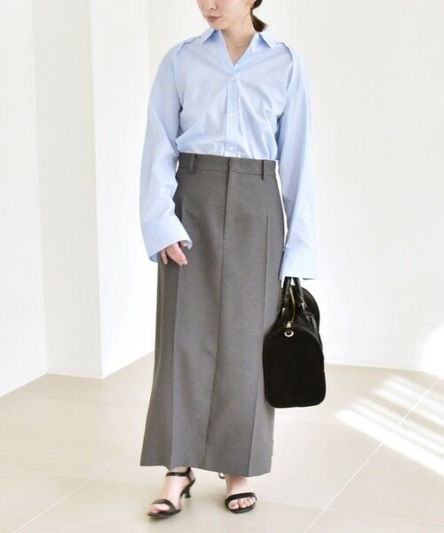 SHIPS / シップス ロング・マキシ丈スカート | 《予約》quaranciel :〈洗濯機可能〉ベルト デザイン Iライン ロング スカート | 詳細1