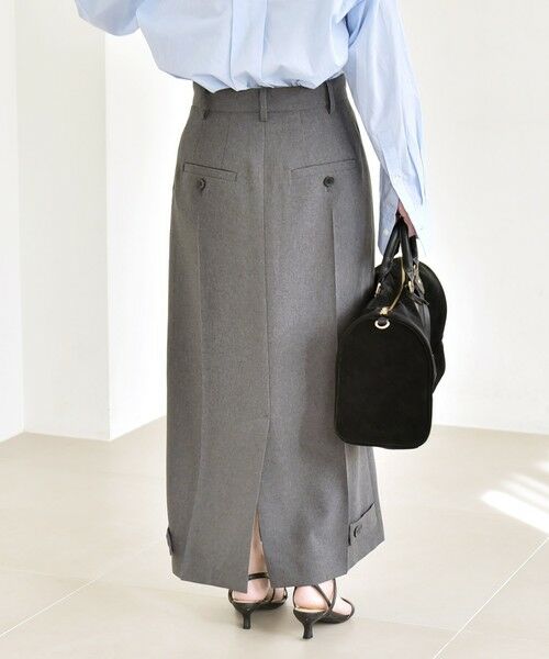 SHIPS / シップス ロング・マキシ丈スカート | 《予約》quaranciel :〈洗濯機可能〉ベルト デザイン Iライン ロング スカート | 詳細3