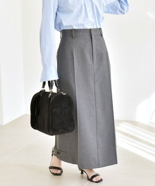 SHIPS / シップス ロング・マキシ丈スカート | 《予約》quaranciel :〈洗濯機可能〉ベルト デザイン Iライン ロング スカート | 詳細5