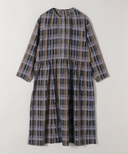 SHIPS / シップス ロング・マキシ丈ワンピース | quaranciel:〈手洗い可能〉シアー チェック クルーネック ギャザー ワンピース | 詳細25