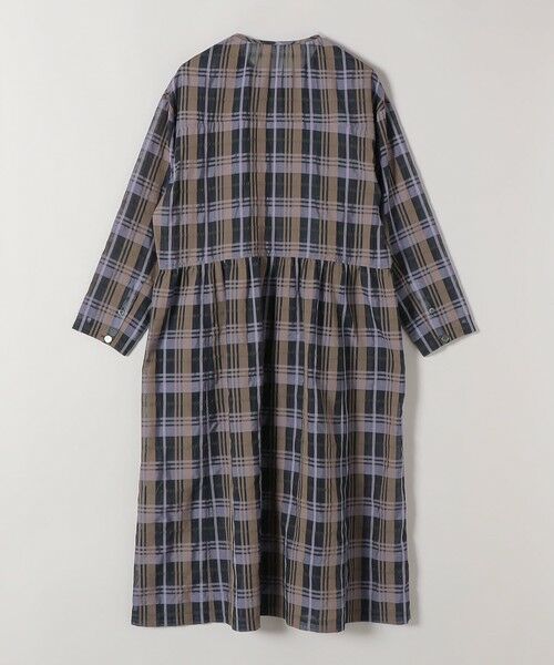 SHIPS / シップス ロング・マキシ丈ワンピース | quaranciel:〈手洗い可能〉シアー チェック クルーネック ギャザー ワンピース | 詳細26