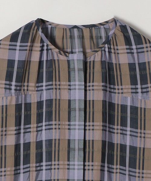 SHIPS / シップス ロング・マキシ丈ワンピース | quaranciel:〈手洗い可能〉シアー チェック クルーネック ギャザー ワンピース | 詳細27