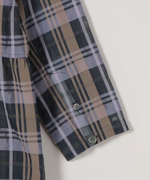 SHIPS / シップス ロング・マキシ丈ワンピース | quaranciel:〈手洗い可能〉シアー チェック クルーネック ギャザー ワンピース | 詳細28