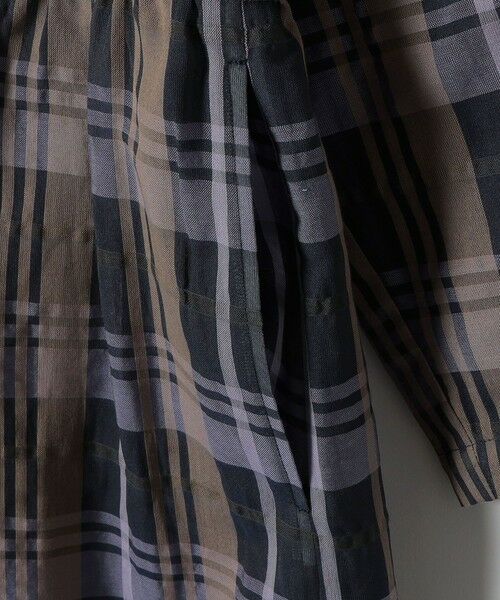 SHIPS / シップス ロング・マキシ丈ワンピース | quaranciel:〈手洗い可能〉シアー チェック クルーネック ギャザー ワンピース | 詳細29