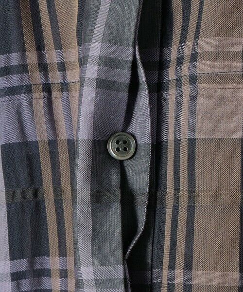 SHIPS / シップス ロング・マキシ丈ワンピース | quaranciel:〈手洗い可能〉シアー チェック クルーネック ギャザー ワンピース | 詳細30