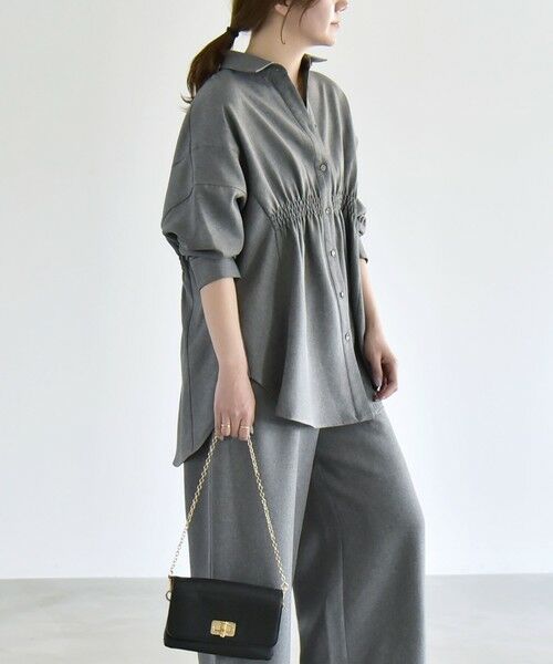 SHIPS / シップス サロペット・オールインワン | 《予約》quaranciel:〈洗濯機可能〉ギャザー シャツ & イージー パンツ セットアップ | 詳細11