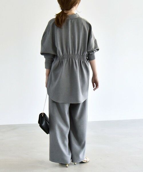 SHIPS / シップス サロペット・オールインワン | 《予約》quaranciel:〈洗濯機可能〉ギャザー シャツ & イージー パンツ セットアップ | 詳細5