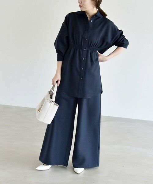 SHIPS / シップス サロペット・オールインワン | 《予約》quaranciel:〈洗濯機可能〉ギャザー シャツ & イージー パンツ セットアップ | 詳細27