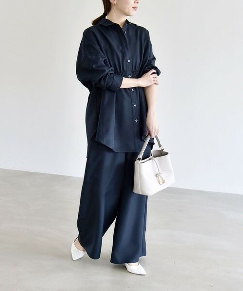 SHIPS / シップス サロペット・オールインワン | 《予約》quaranciel:〈洗濯機可能〉ギャザー シャツ & イージー パンツ セットアップ | 詳細28