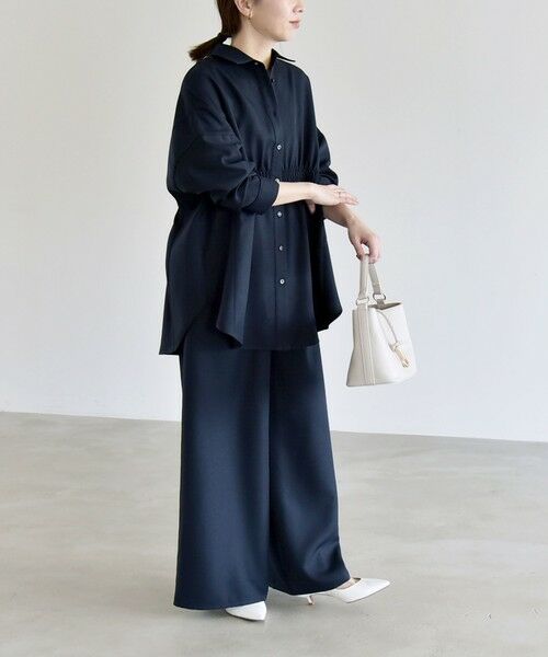 SHIPS / シップス サロペット・オールインワン | 《予約》quaranciel:〈洗濯機可能〉ギャザー シャツ & イージー パンツ セットアップ | 詳細29