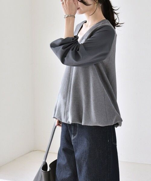 SHIPS / シップス ロング・マキシ丈ワンピース | quaranciel:〈洗濯機可能〉Vネック ブラウス & Iライン スカート セットアップ | 詳細23