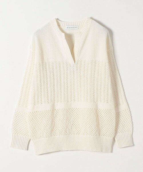 SHIPS / シップス ニット・セーター | 《予約》quaranciel:〈手洗い可能〉レース × メッシュ編み スキッパー ニット プルオーバー | 詳細8