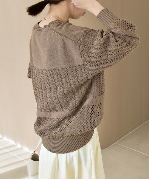 SHIPS / シップス ニット・セーター | 《予約》quaranciel:〈手洗い可能〉レース × メッシュ編み スキッパー ニット プルオーバー | 詳細19