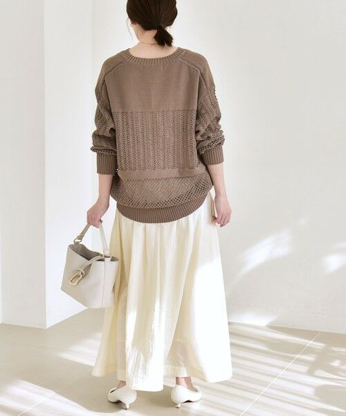 SHIPS / シップス ニット・セーター | 《予約》quaranciel:〈手洗い可能〉レース × メッシュ編み スキッパー ニット プルオーバー | 詳細11