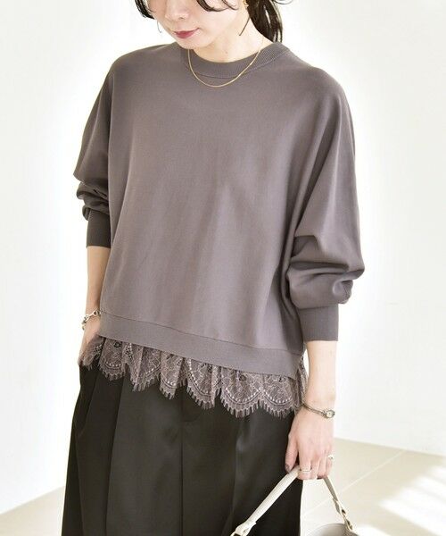 SHIPS / シップス ニット・セーター | quaranciel:〈手洗い可能〉レースヘム ドルマン ニット プルオーバー | 詳細14