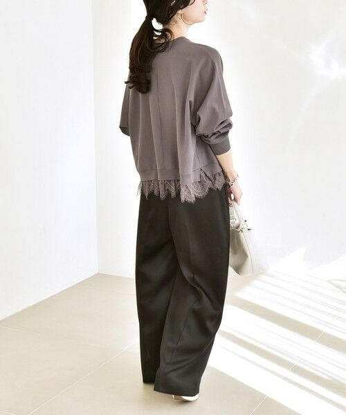 SHIPS / シップス ニット・セーター | 《予約》quaranciel:〈手洗い可能〉レース ドッキング ドルマン ニット プルオーバー | 詳細2