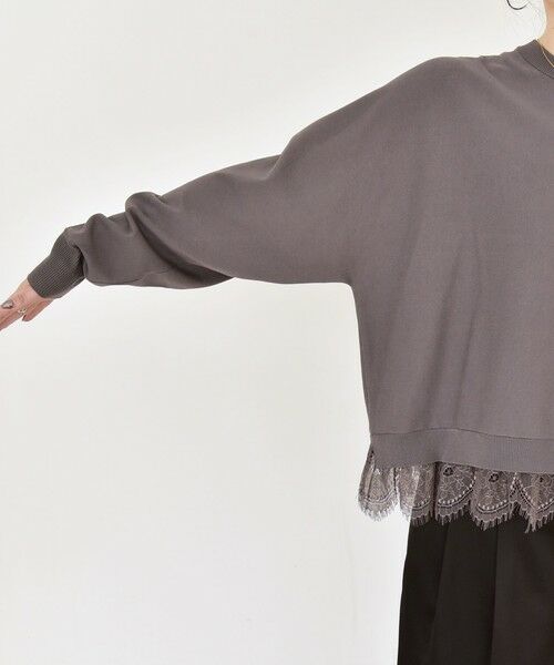 SHIPS / シップス ニット・セーター | 《予約》quaranciel:〈手洗い可能〉レース ドッキング ドルマン ニット プルオーバー | 詳細19