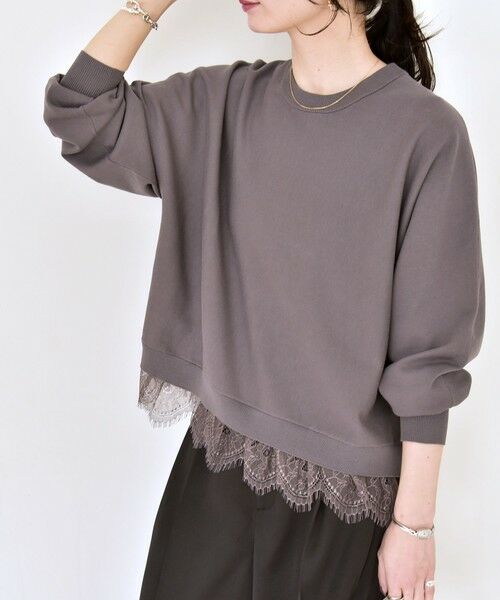 SHIPS / シップス ニット・セーター | 《予約》quaranciel:〈手洗い可能〉レース ドッキング ドルマン ニット プルオーバー | 詳細4