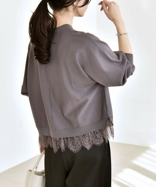 SHIPS / シップス ニット・セーター | 《予約》quaranciel:〈手洗い可能〉レース ドッキング ドルマン ニット プルオーバー | 詳細6