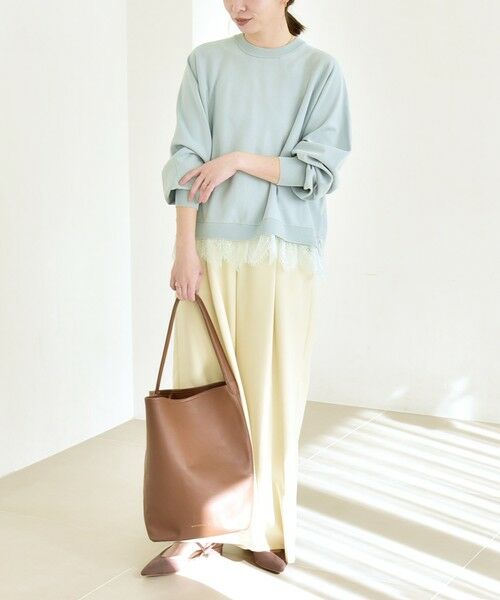 SHIPS / シップス ニット・セーター | 《予約》quaranciel:〈手洗い可能〉レース ドッキング ドルマン ニット プルオーバー | 詳細20