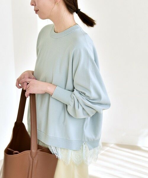 SHIPS / シップス ニット・セーター | 《予約》quaranciel:〈手洗い可能〉レース ドッキング ドルマン ニット プルオーバー | 詳細22