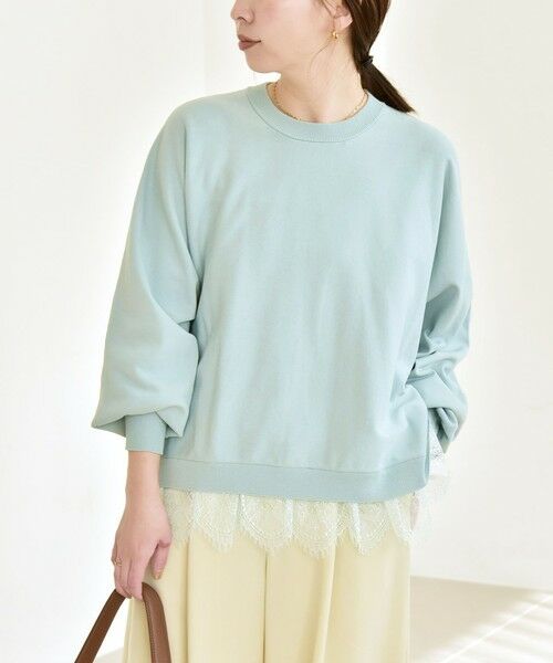 SHIPS / シップス ニット・セーター | 《予約》quaranciel:〈手洗い可能〉レース ドッキング ドルマン ニット プルオーバー | 詳細23