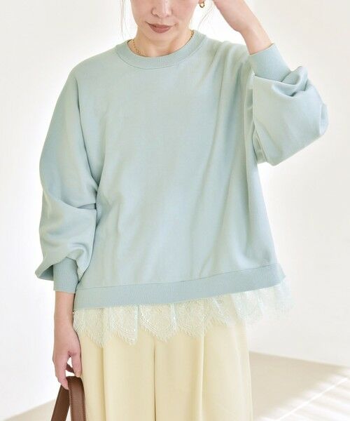 SHIPS / シップス ニット・セーター | 《予約》quaranciel:〈手洗い可能〉レース ドッキング ドルマン ニット プルオーバー | 詳細24