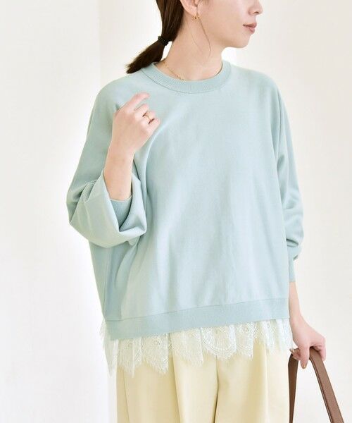 SHIPS / シップス ニット・セーター | 《予約》quaranciel:〈手洗い可能〉レース ドッキング ドルマン ニット プルオーバー | 詳細25