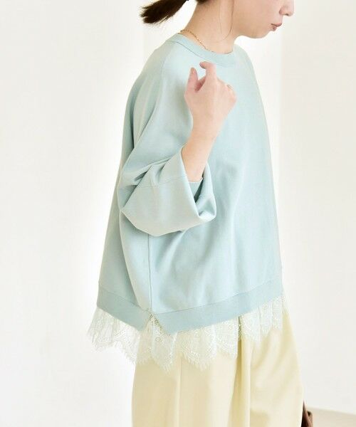 SHIPS / シップス ニット・セーター | 《予約》quaranciel:〈手洗い可能〉レース ドッキング ドルマン ニット プルオーバー | 詳細26