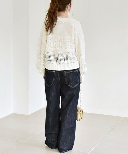 SHIPS / シップス カーディガン・ボレロ | 《予約》quaranciel:〈手洗い可能〉レース × メッシュ編み ポロ ニット カーディガン | 詳細2