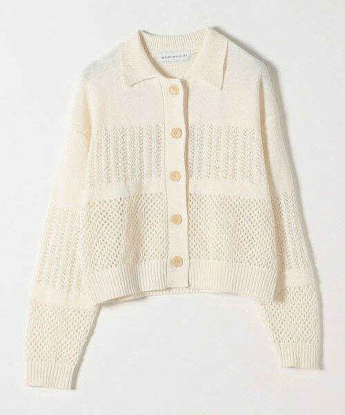 SHIPS / シップス カーディガン・ボレロ | 《予約》quaranciel:〈手洗い可能〉レース × メッシュ編み ポロ ニット カーディガン | 詳細8