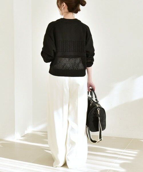 SHIPS / シップス カーディガン・ボレロ | 《予約》quaranciel:〈手洗い可能〉レース × メッシュ編み ポロ ニット カーディガン | 詳細11