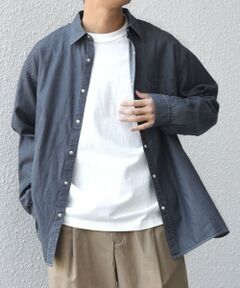 SHIPS / シップス シャツ・ブラウス | SHIPS any: 3.5oz スーパーライト デニム スナップ ボタン リラックス シャツ◆