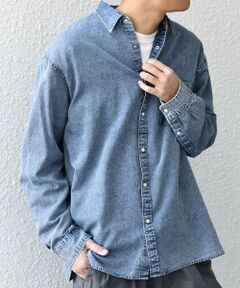 SHIPS / シップス シャツ・ブラウス | SHIPS any: 3.5oz スーパーライト デニム スナップ ボタン リラックス シャツ◆