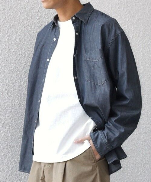 SHIPS / シップス シャツ・ブラウス | SHIPS any: 3.5oz スーパーライト デニム スナップ ボタン リラックス シャツ◆ | 詳細4