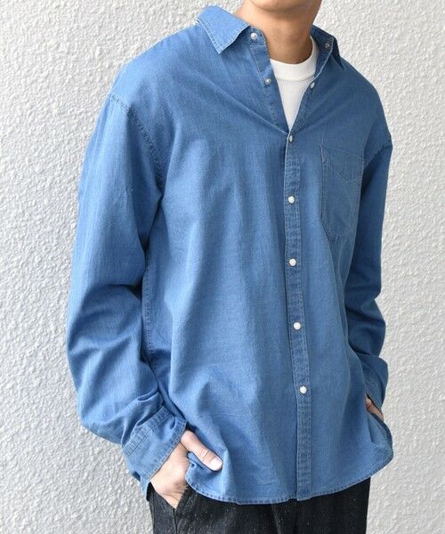 SHIPS / シップス シャツ・ブラウス | SHIPS any: 3.5oz スーパーライト デニム スナップ ボタン リラックス シャツ◆ | 詳細10