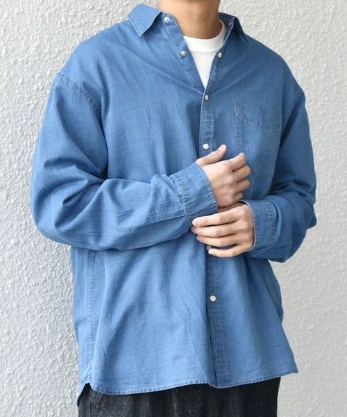 SHIPS / シップス シャツ・ブラウス | SHIPS any: 3.5oz スーパーライト デニム スナップ ボタン リラックス シャツ◆ | 詳細8