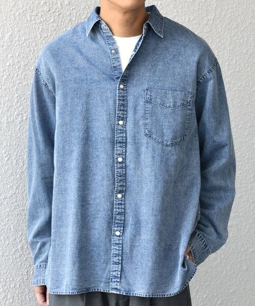 SHIPS / シップス シャツ・ブラウス | SHIPS any: 3.5oz スーパーライト デニム スナップ ボタン リラックス シャツ◆ | 詳細13