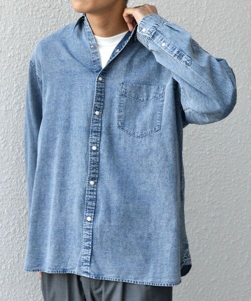 SHIPS / シップス シャツ・ブラウス | SHIPS any: 3.5oz スーパーライト デニム スナップ ボタン リラックス シャツ◆ | 詳細14