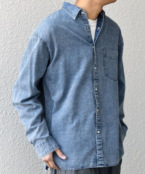 SHIPS / シップス シャツ・ブラウス | SHIPS any: 3.5oz スーパーライト デニム スナップ ボタン リラックス シャツ◆ | 詳細15