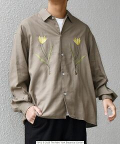 SHIPS / シップス シャツ・ブラウス | 【SHIPS any別注】NYBG: フラワー ロゴ 刺繍 リラックス リネン ミックス シャツ◆