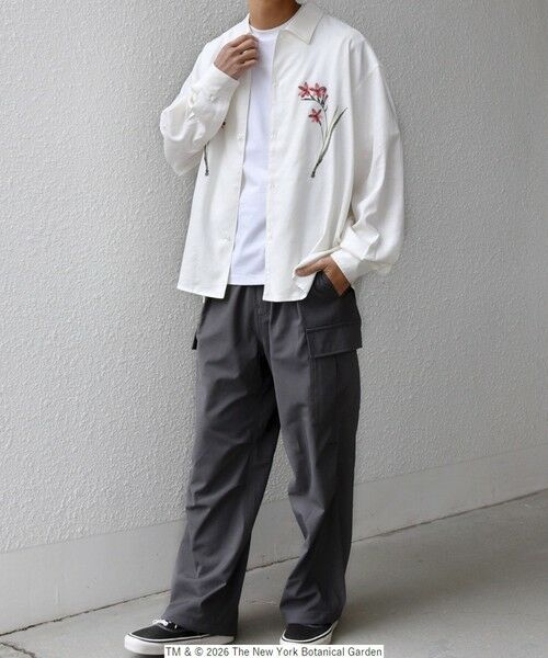 SHIPS / シップス シャツ・ブラウス | 【SHIPS any別注】NYBG: フラワー ロゴ 刺繍 リラックス リネン ミックス シャツ◆ | 詳細1