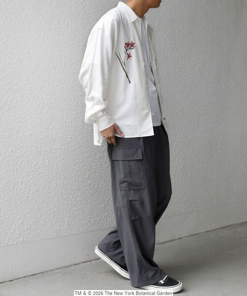 SHIPS / シップス シャツ・ブラウス | 【SHIPS any別注】NYBG: フラワー ロゴ 刺繍 リラックス リネン ミックス シャツ◆ | 詳細2