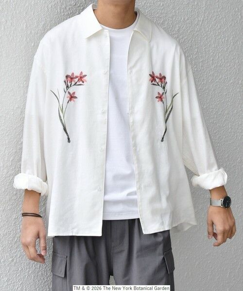 SHIPS / シップス シャツ・ブラウス | 【SHIPS any別注】NYBG: フラワー ロゴ 刺繍 リラックス リネン ミックス シャツ◆ | 詳細3