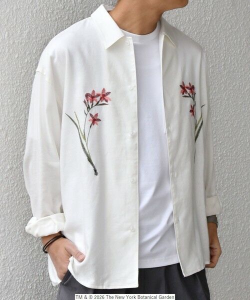 SHIPS / シップス シャツ・ブラウス | 【SHIPS any別注】NYBG: フラワー ロゴ 刺繍 リラックス リネン ミックス シャツ◆ | 詳細5