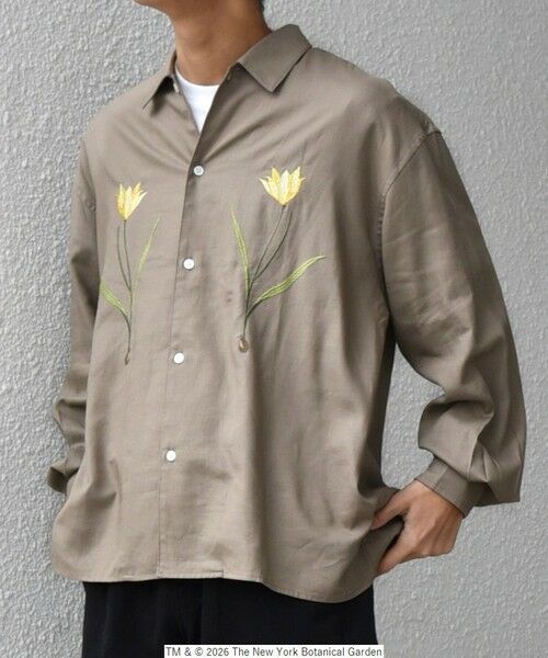 SHIPS / シップス シャツ・ブラウス | 【SHIPS any別注】NYBG: フラワー ロゴ 刺繍 リラックス リネン ミックス シャツ◆ | 詳細11